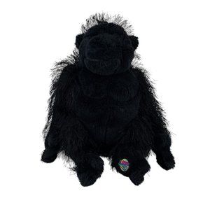 Ganz Webkinz Black Gorilla 8" Plush #HM040 Eyelash Fur Ape Monkey Stuffed Animal